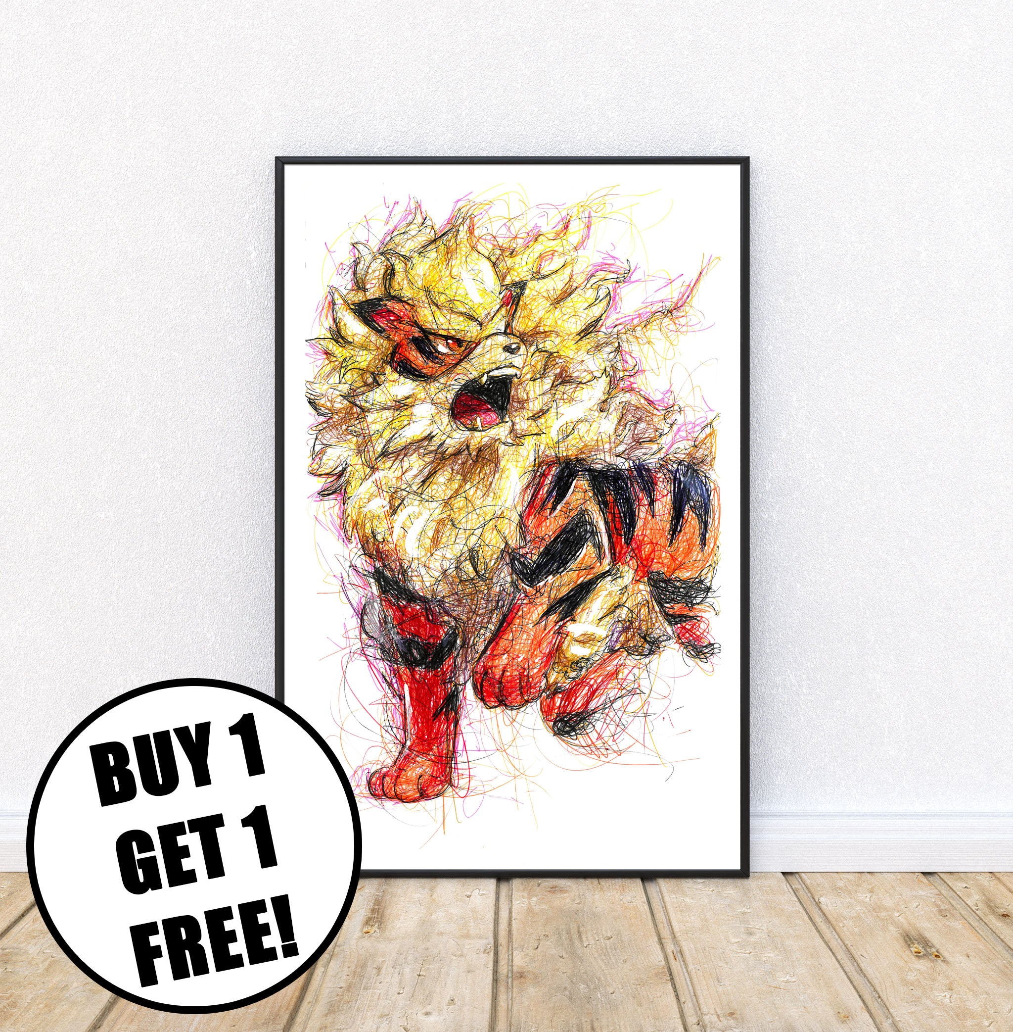 Arcanine Ballpoint Pen Print