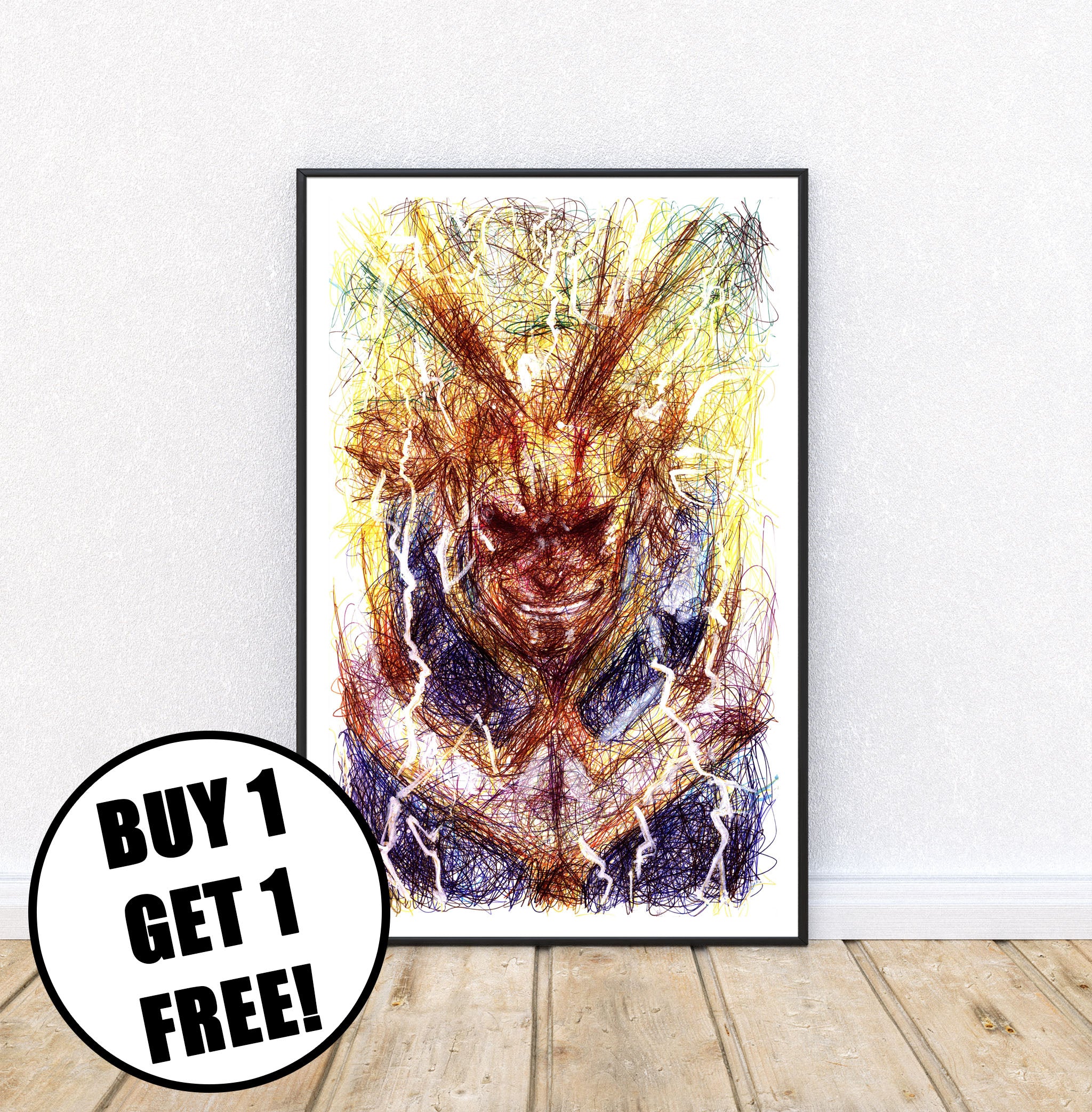 All-Might Ballpoint Pen Print