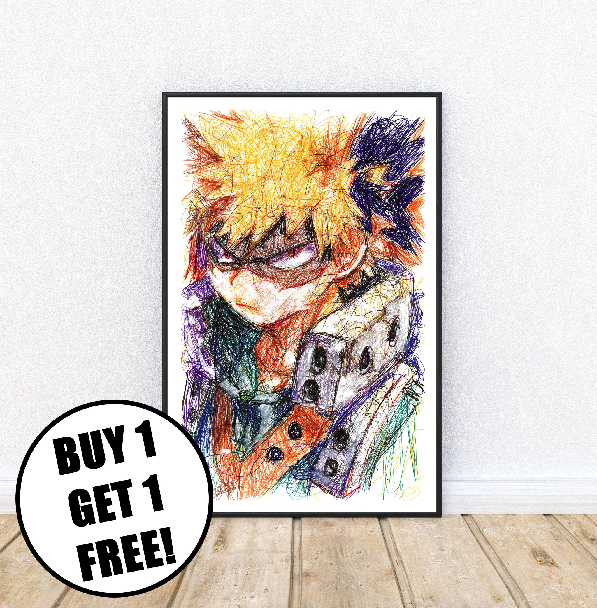 Bakugo Ballpoint Pen Print
