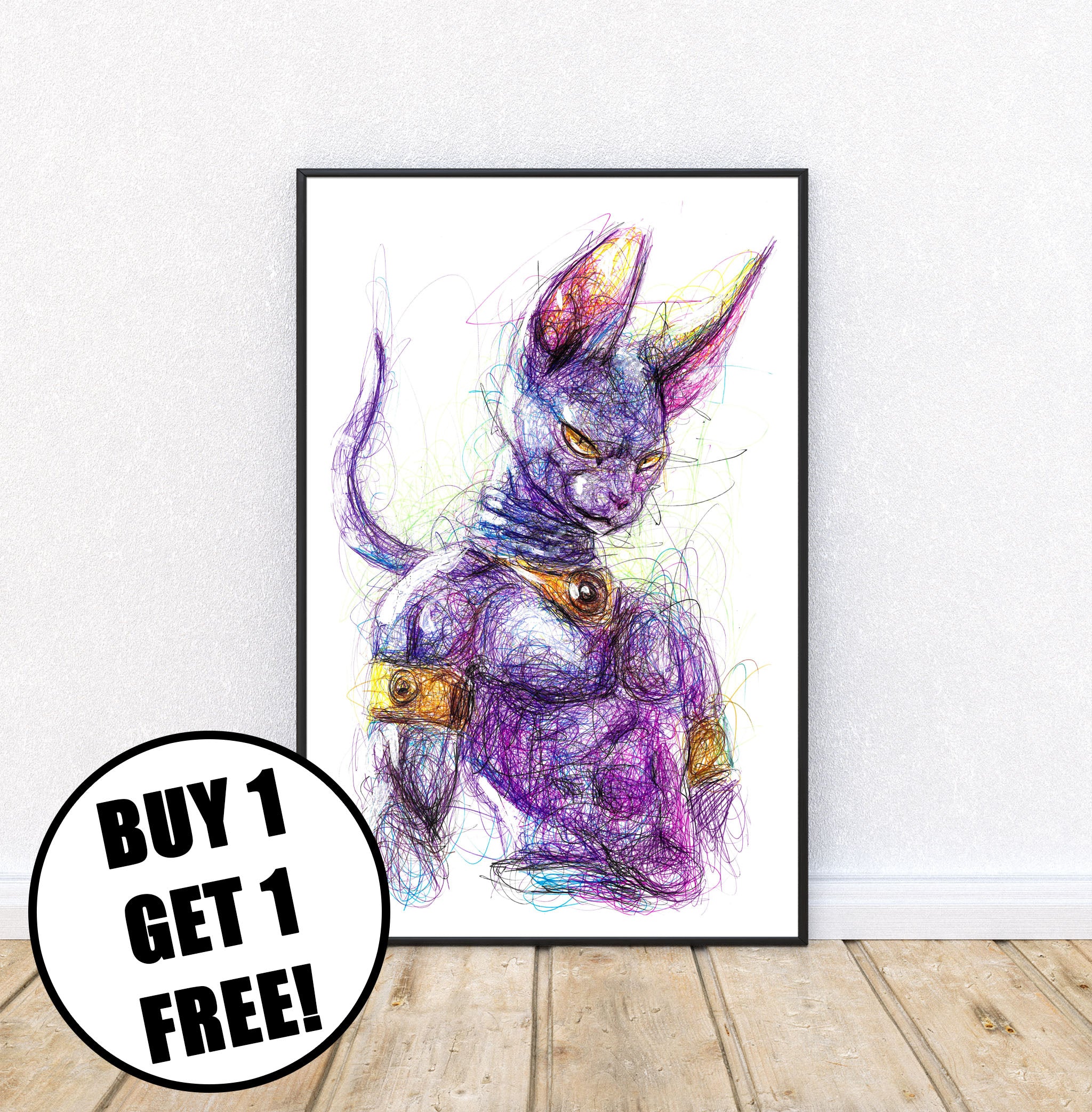 Beerus Ballpoint Pen Print