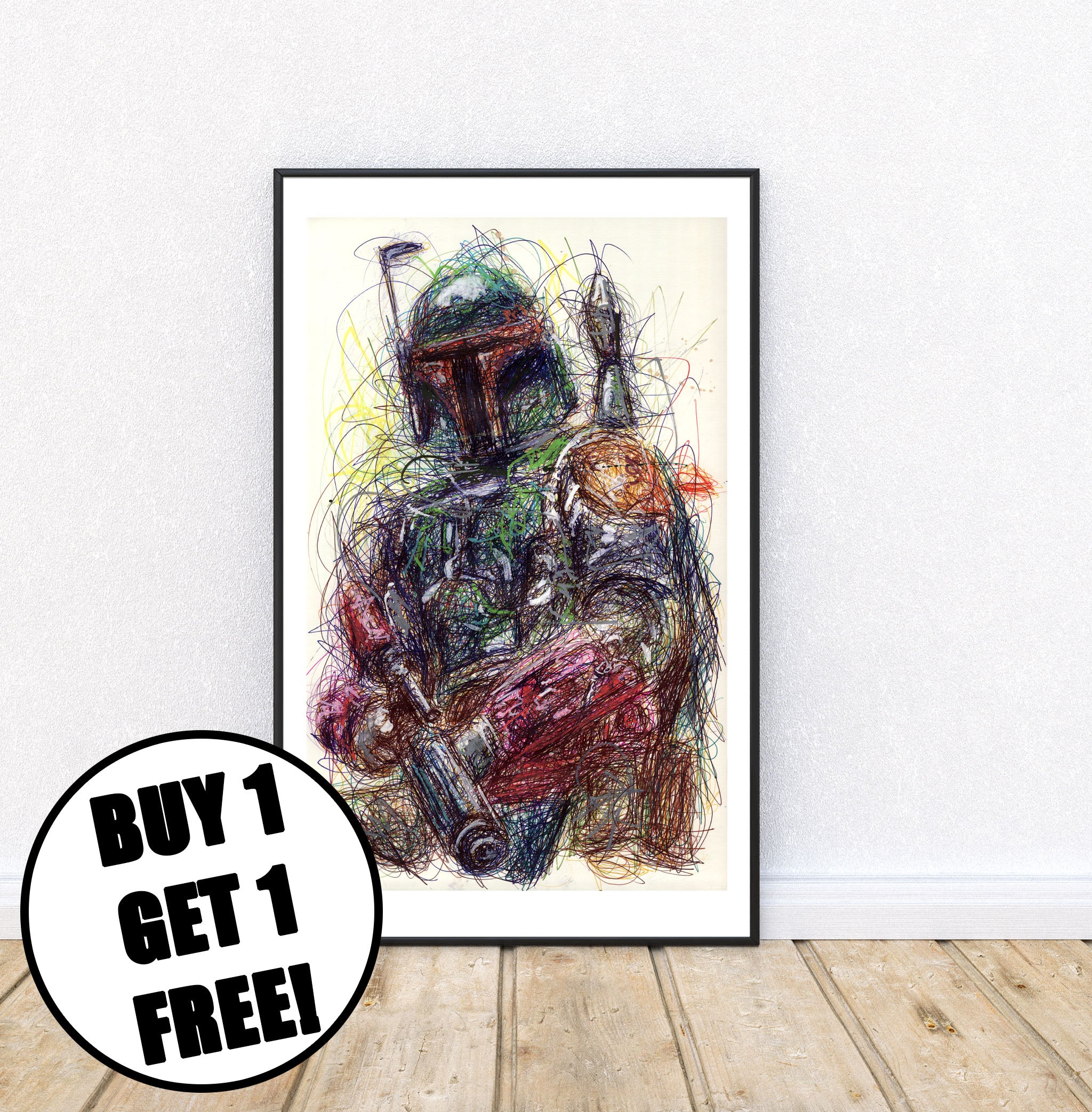 Boba Fett Ballpoint Pen Print