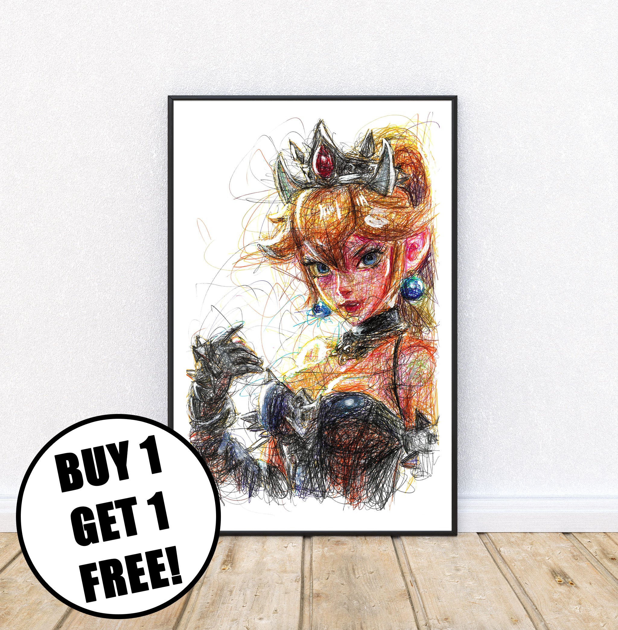 Bowsette Ballpoint Pen Print