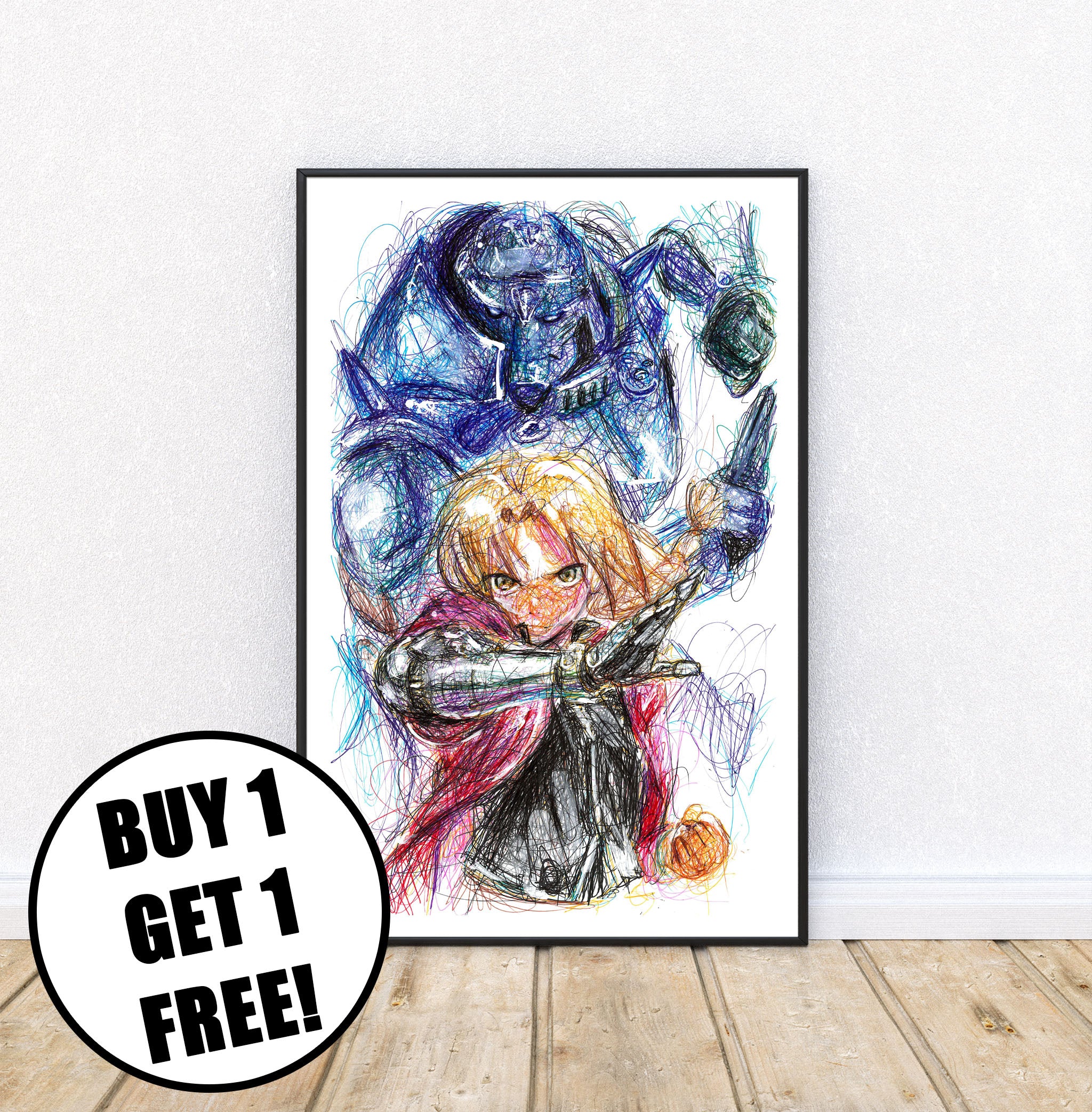 Ed and Alphonse Ballpoint Pen Print