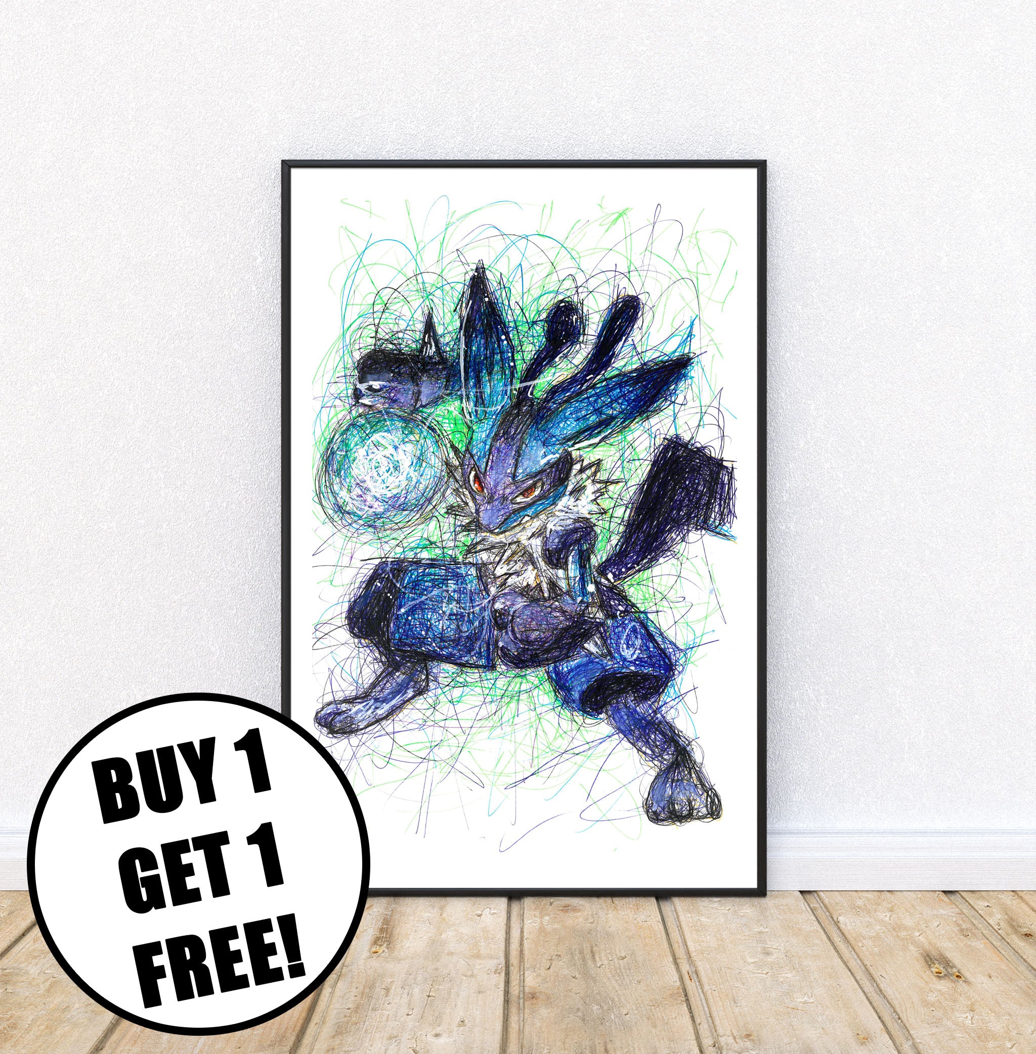 Lucario Ballpoint Pen Print