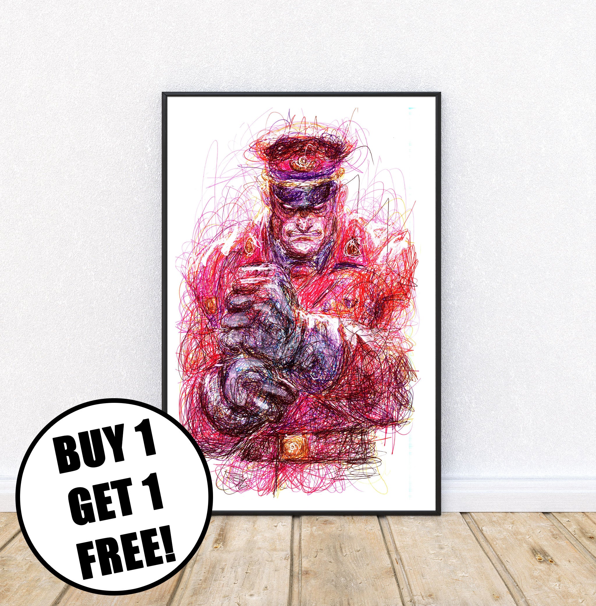 M Bison Ballpoint Pen Print