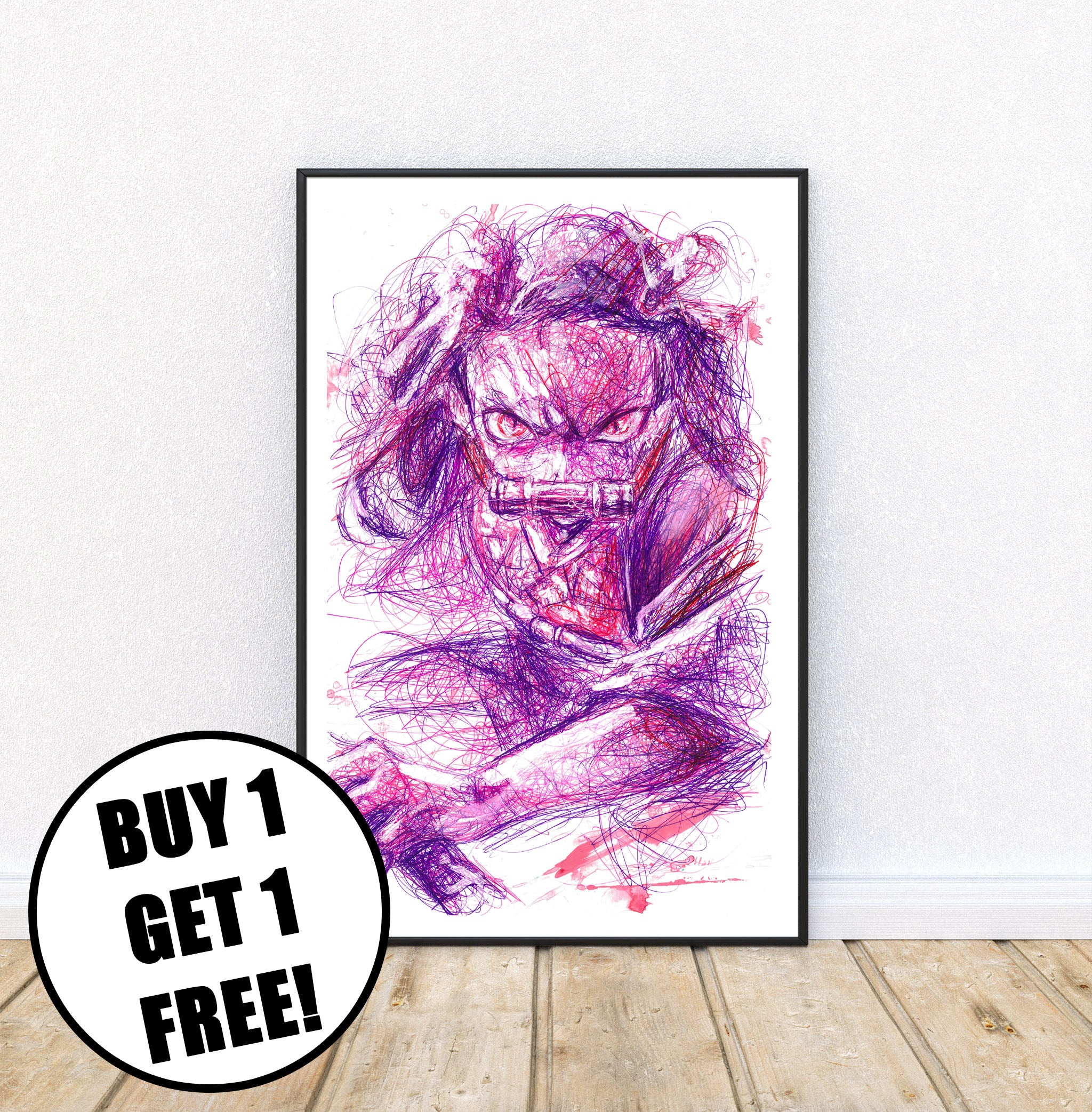 Nezuko Ballpoint Pen Print